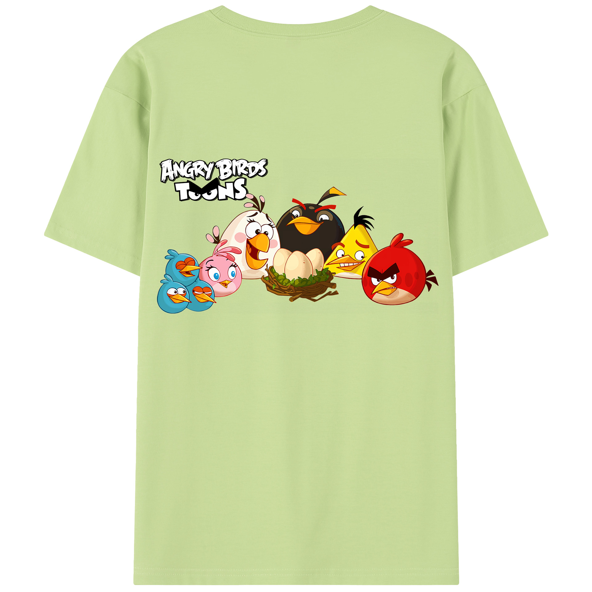 （画像用） Angry Birds アングリーバード 綿100％半袖Tシャツ（背面プリント）